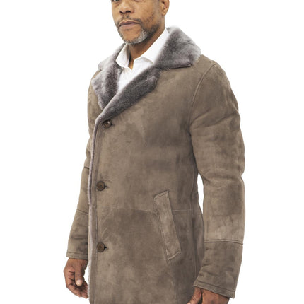 Mens Sheepskin Classic Car Coat-Avondale