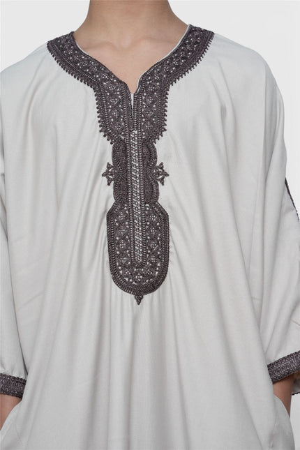 Kids Boys Salmon Burgundy Moroccan Thobe Robe Djellaba Gandoura Eid Jubba- K-HM66