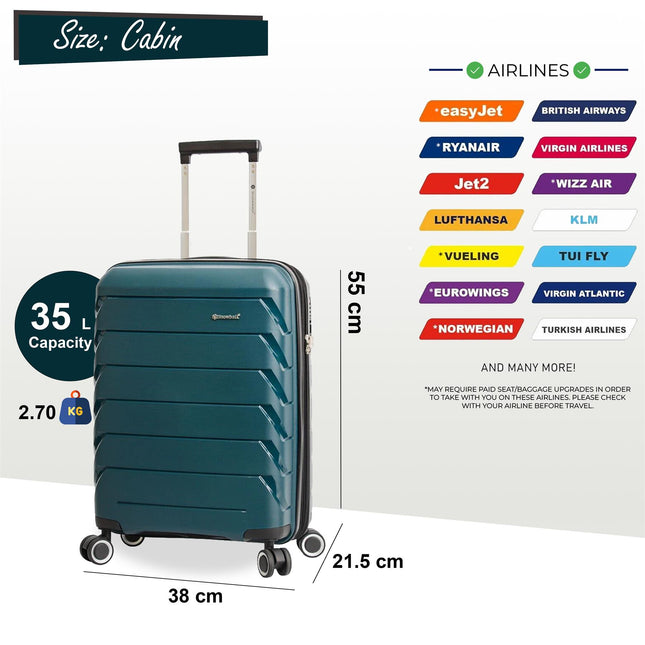 Dual 4 Wheel Hard Shell Strong Luggage Suitcase