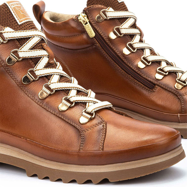 Pikolinos Women’s Brandy Brown Leather Ankle Trainers Boots - Vigo