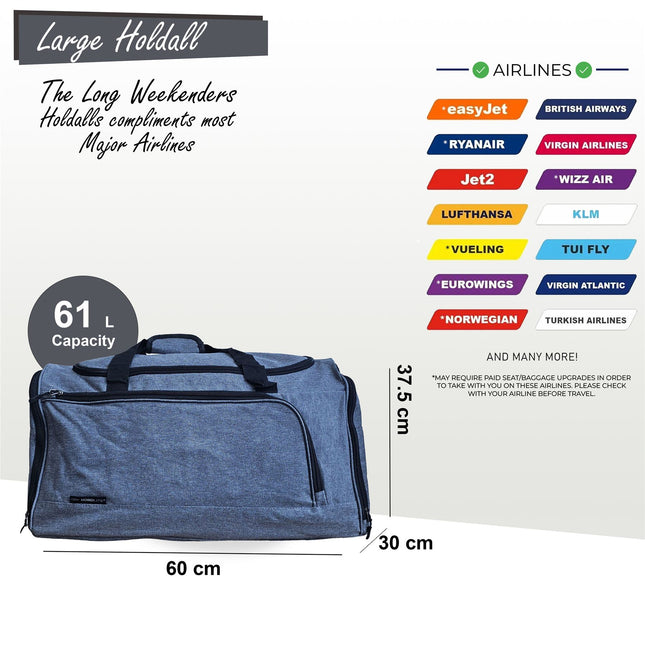 Extra Large Duffel Weekend Holdall Carry-On Cabin Bag Gym Sports Travel Bag