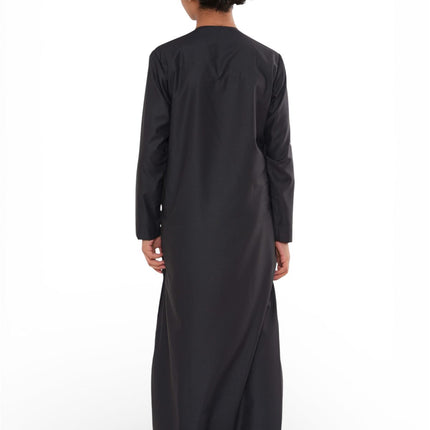 Kids Boys Ramadan Eid Charcoal Grey Moroccan Jubba Robe Djellaba Thobe - K-TT008