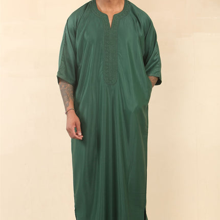 Men's Green Moroccan Thobe Djellaba Jubba Robe Eid