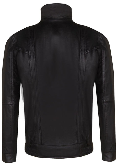 Mens Leather Bluson Bomber Jacket-Anapolis