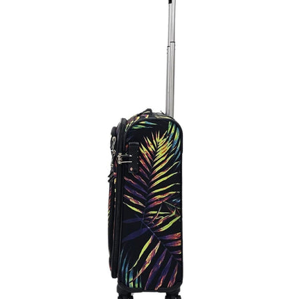 Lightweight Print Suitcases 8 Wheel Luggage Travel Soft Bags Set