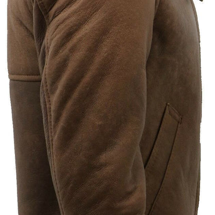 Mens B3 WW2 Sheepskin Leather Flying Aviator Jacket-Houston