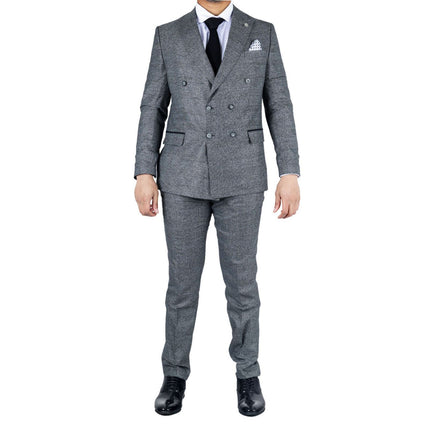 Men's Classic Grey Double Breasted 2-Piece Suit