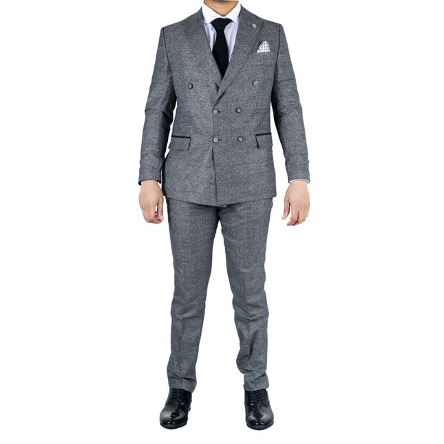 Men's Classic Grey Double Breasted 2-Piece Suit