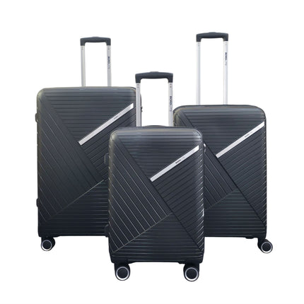 Robust PP Hard Shell 8 Wheels Luggage Travel Holiday Cabin Suitcase Set