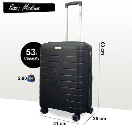 Hard Shell PP Dual 4 Wheels Luggage Travel Cabin Holiday Suitcase Set