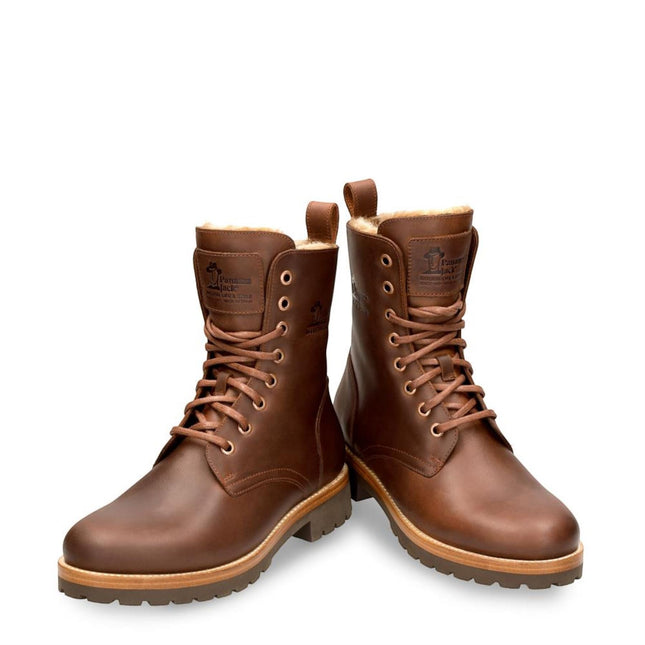 Panama Jack Women's Frisia B10 Bark Waterproof Leather Combat Boots