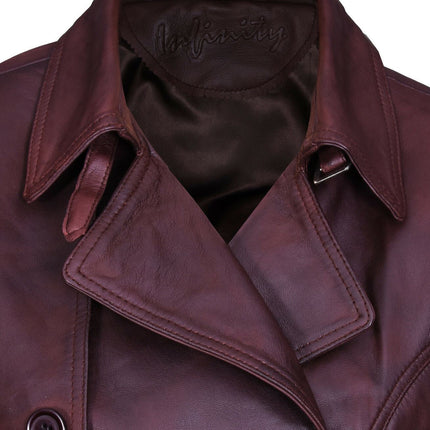 Womens Nappa Leather Trench Coat-Mosul