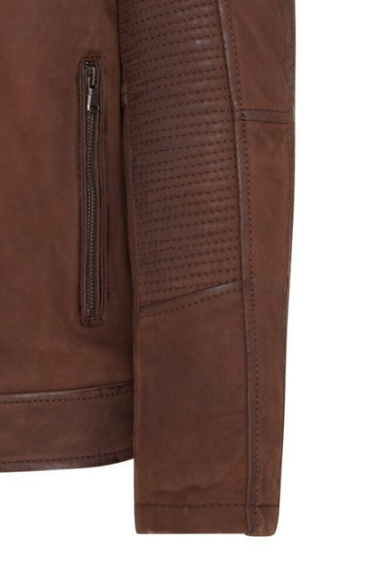 Mens Buff Leather Café Racer Biker Jacket - Jinan