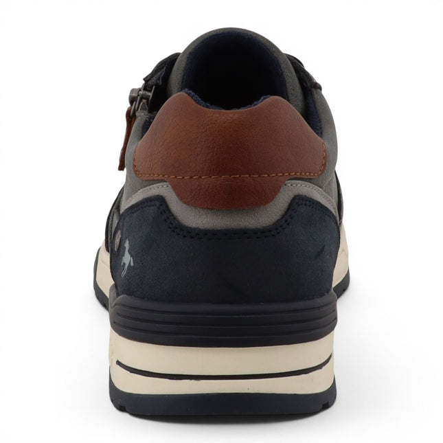 Mustang Men's Grey Faux Leather Trainer Sneaker Shoes - M0281006
