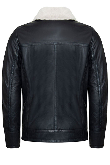 Men's Leather Quilted Biker Puffer Jacket - Brasília