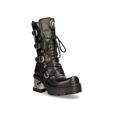 New Rock Women’S Leather Gothic Mid-Calf Boots - 373-S33