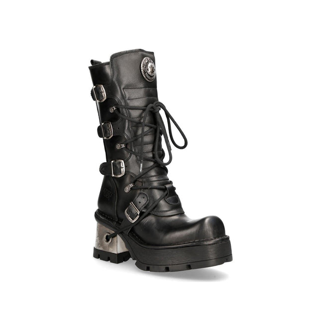 New Rock Women’S Leather Gothic Mid-Calf Boots - 373-S33