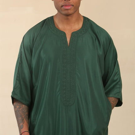 Men's Green Moroccan Thobe Djellaba Jubba Robe Eid
