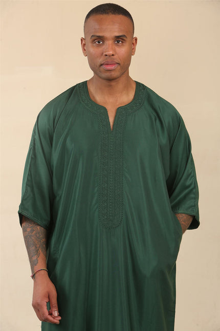 Men's Green Moroccan Thobe Djellaba Jubba Robe Eid