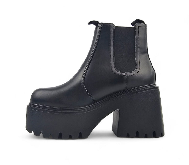 Windsorsmith Womens Black Leather Platform Ankle Chelsea Boots - Tricky