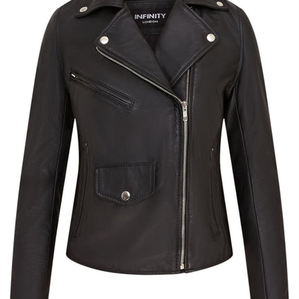 Women's Classic Brando Biker Leather Jacket - Broome