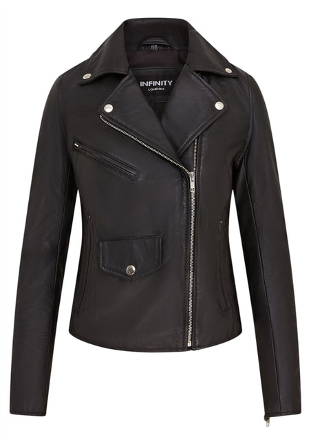 Women's Classic Brando Biker Leather Jacket - Broome