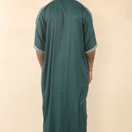 Men's Green Moroccan Thobe Jubba Robe Eid Djellaba Gandoura