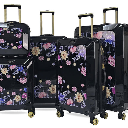 Hard Shell Flower Print Suitcase Luggage Set
