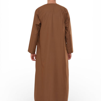 Men's Eid Camel Brown Moroccan Thobe Robe Djellaba Ramadan Eid Jubba- HM10