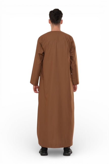 Men's Eid Camel Brown Moroccan Thobe Robe Djellaba Ramadan Eid Jubba- HM10