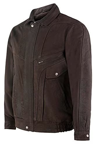 Mens Classic Harrington Bomber Leather Jacket-Minsk