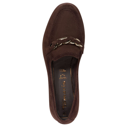 Tamaris Womens Mocca Brown Suede Leather Loafers Shoes