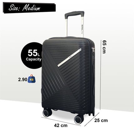 Robust PP Hard Shell 8 Wheels Luggage Travel Holiday Cabin Suitcase Set