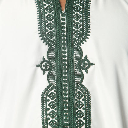 Men's White Moroccan Thobe Djellaba Jubba Robe Eid