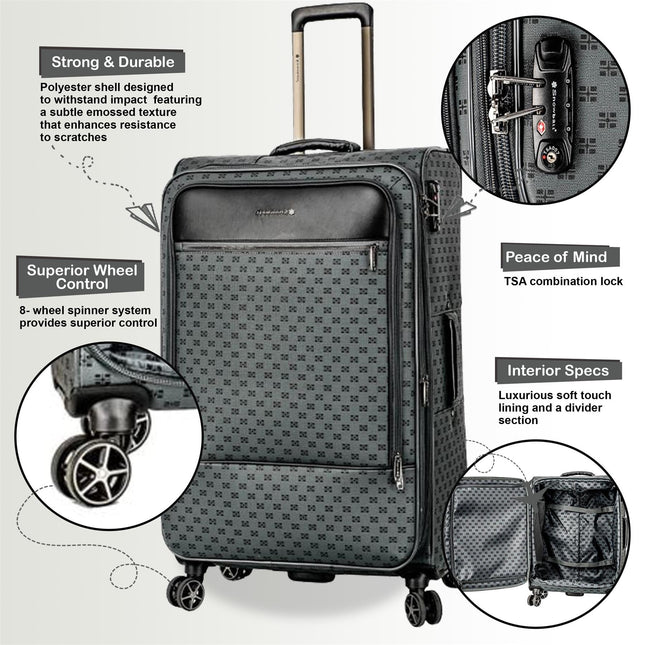 Lightweight Brown Cabin Suitcase Luggage Travel Bag