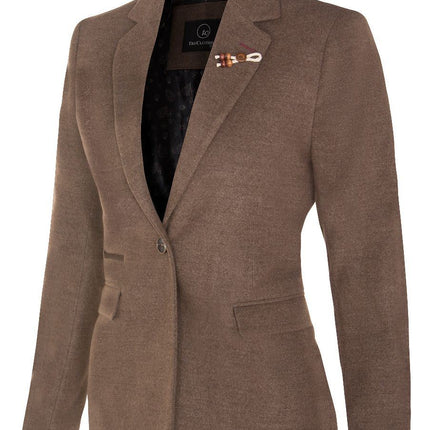 Womens Tweed 1920s Herringbone Light Brown Blazer