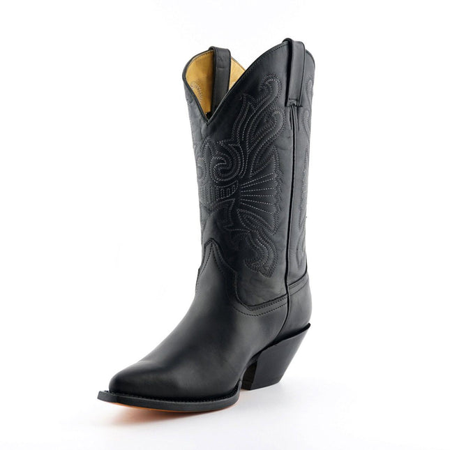 Grinders Black Leather Western Cowboy Boots - Buffalo
