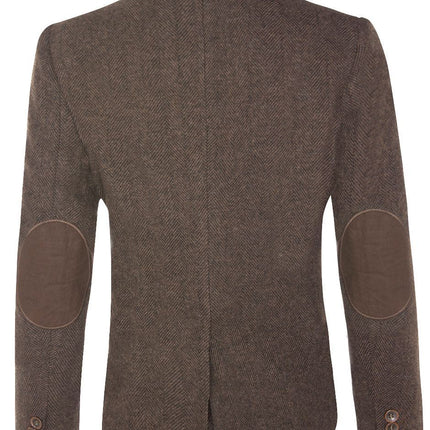 Womens Tweed 1920s Herringbone Brown Blazer