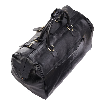 Genuine Leather Black Duffle Holdall Vintage Travel Gym Bag - Windsor