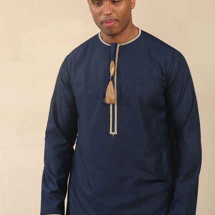 Men's Omani Eid Blue Thobe  Saudi Emirati Jubba Robe