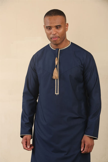 Men's Omani Eid Blue Thobe  Saudi Emirati Jubba Robe