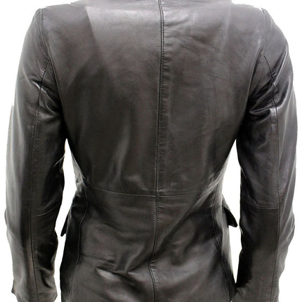 Womens Leather Blazer Jacket-Seregno