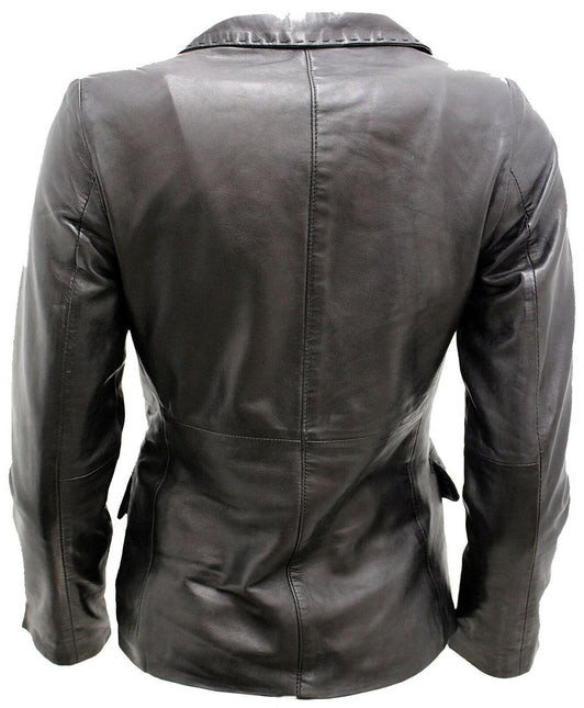 Womens Leather Blazer Jacket-Seregno