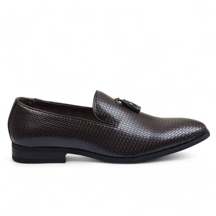 Men’s Brown Formal Tassel Loafers Slip-On Leather Shoes