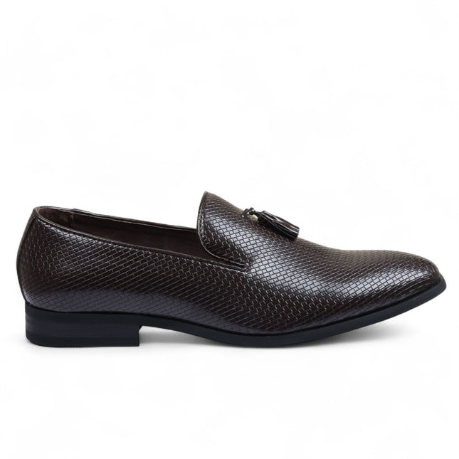 Men’s Brown Formal Tassel Loafers Slip-On Leather Shoes