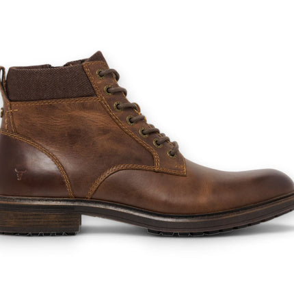 Windsorsmith Mens Brown Leather Casual Chelsea Chukka Ankle Boots - Beau