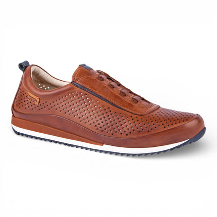 Pikolinos Men's Brown Leather Elastic Slip-on Sneaker Trainers Shoes - Liverpool