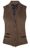 Womens Tweed 1920s Herringbone Light Brown Waistcoat
