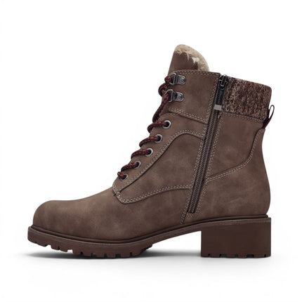 Tamaris Women’s Taupe Warm Lace-Up Winter Outdoor Ankle Boots - 26266-43
