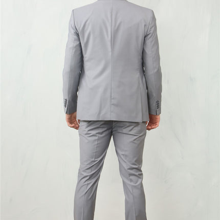 Men's Grey 3 Piece Formal Classic Prom Suit Workwear